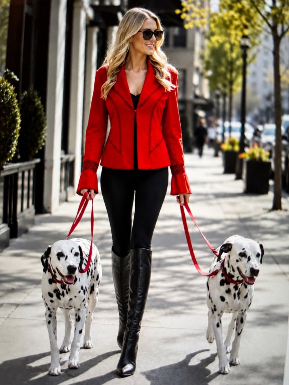 Beverly Hills Leather Club Stunning Red Faux Leather Jacket Size Large ❤️